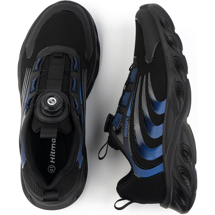 Чоловічі кросівки Hitmars для бігу та занять спортом. Зручні, з повітряною подушкою, антиковзаючі. Розміри EU 39-47. Колір: чорний/синій.