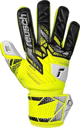 Воротарські рукавиці Reusch Attrakt Grip (жовто-срібно-чорні) для тренувань та ігор на штучному та натуральному газоні, розмір 7-11