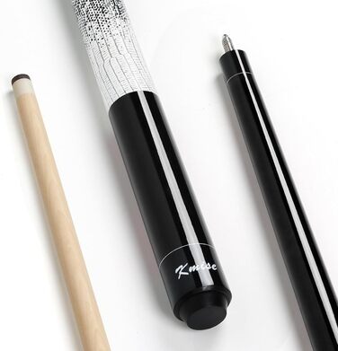 Більярдний кий Kmise професійний, 147 см, канадський клен, шкірна піка 13 мм, антиковзний грип, для дорослих/початківців/професіоналів, чорний (540г)