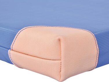 Гімнастичний мат Grevinga 200x100x6 см, м'який, з шкіряними кутами, синій