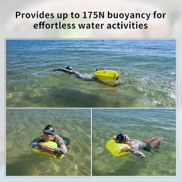 Надувна плавуча шина Naturehike 18L з двома повітряними камерами, водонепроникний мішок, пляжна сумка з регульованим поясом для плавання, жовта