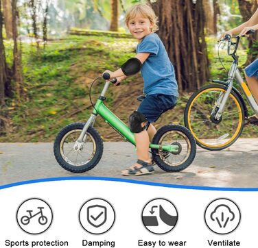 Набір наколінників Kinder 6 в 1: захист колін, ліктів, зап'ясть для скейтбордингу, інлайнів, Hoverboard, велосипеда (чорний)