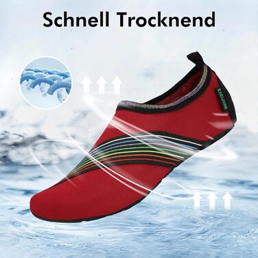 Шкарпетки для плавання SAGUARO Unisex, швидковисихаючі, для чоловіків та жінок, розмір 36-47 (36/37 EU), колір: полуниця