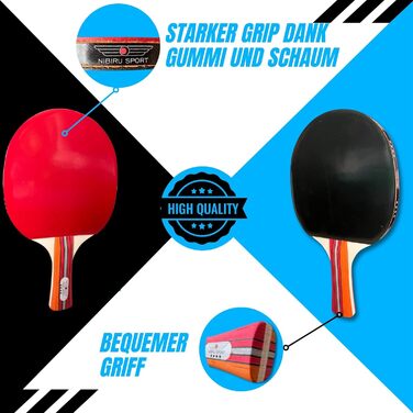 Набір для настільного тенісу з сіткою Ping Pong - 2 ракетки, 4 м'ячі, сітка, сумка