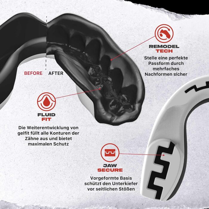 Захист зубів SAFEJAWZ Sport для дорослих та дітей. Капа для контактних видів спорту (ругбі, ММА, бокс, дзюдо, хокей) з прапором Німеччини