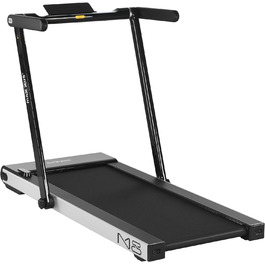 Бігова доріжка MAXXUS M8 електрична 2 к.с. 12 км/год, 125x45 см, Bluetooth, LCD, додаток, складна, тримач для планшета, фітнес для дому та офісу, червона/срібляста/бронзова