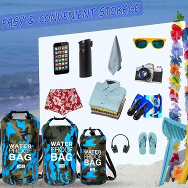 Водонепроникна сумка-мішок Dry Bag 10L/20L з регульованим плечовим ременем для плавання, рафтингу, кемпінгу, риболовлі, катання на човні, піших прогулянок та каякінгу (Світло-блакитний, 10L)