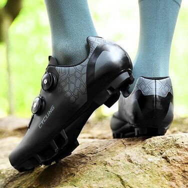 Велосипедні шкарпетки для чоловіків та жінок, MTB та шосейні, дихаючі, з антиковзким покриттям (Чорний, 43 EU)