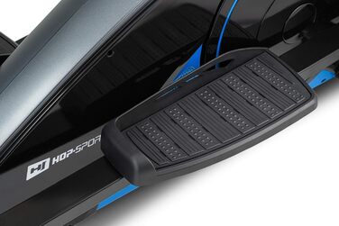 Еліптичний тренажер Hop-Sport HS-060C, ергометр, крос-тренажер для дому з керуванням через додаток, HRC-функція, 16 рівнів навантаження, макс. вага 150 кг, синій