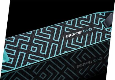 SOKE Evo: Скутер для екстремального катання в скейтпарку – ABEC-9 підшипники з вуглецевого волокна, сталеві, PU-колеса 88A, Y-образний кермо з TPR-покриттям, алюмінієва дека (чорний/синій)