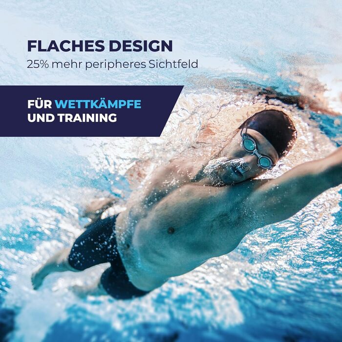 Професійні дзеркальні плавальні окуляри Proswims Anti-Fog для дорослих, чоловіків і жінок, з футляром, сині