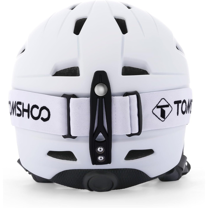Шолом для сноуборду та лиж TOSHOO з маскою та навушниками, вентиляційні отвори, міцний, дихаючий, для чоловіків (білий, розмір M)