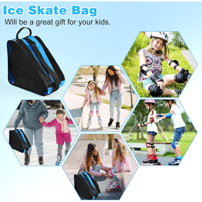 Сумка для роликів та ковзанів для дітей. Сумка для роликів Inliner, Ice Skate Bag, Skischuhtasche, Rollschuhtasche (Блакитна)