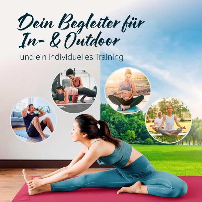 Килимок для йоги та фітнесу Altrose - тонкий (183x61x0.4 см) | Не слизький, для занять йогою, пілатесом та спортом | Звукоізоляційний | Міцний