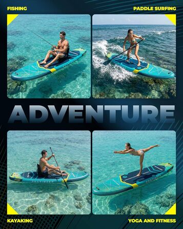 Надувне SUP-борд Skatinger для йоги та стоячи, 289x864x152 мм, 1600D рюкзак, блакитний