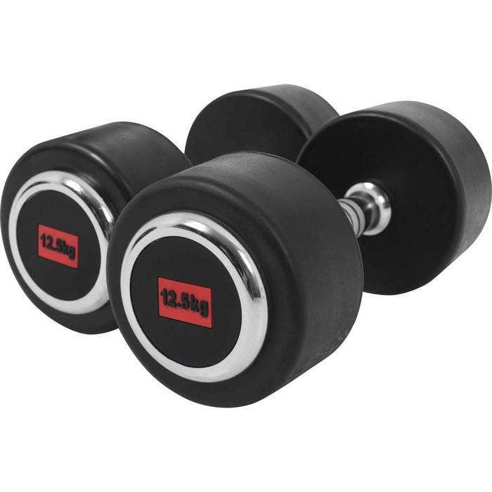 Гантелі GORILLA SPORTS 25 кг (2×12,5 кг), гантельний набір з гумовим покриттям, литий чавун, рифлений нековзний хват, для фітнесу та тренувань