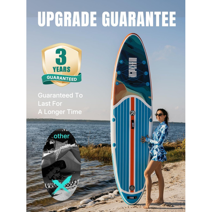 Надувне SUP-борд Niphean Stand Up Paddle Board з сидінням та аксесуарами, 320 см, для 2 осіб, 200 кг, для будь-якого рівня підготовки