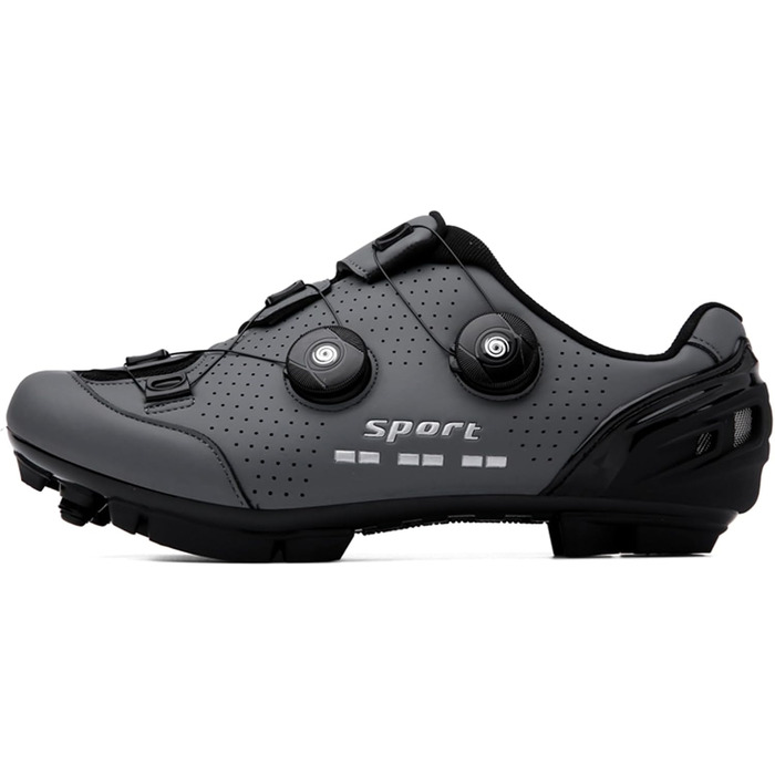 Велосипедні черевики SDEQA для MTB, чоловічі/жіночі, сумісні з SPD, з клітами, унісекс, сірий (46 EU)