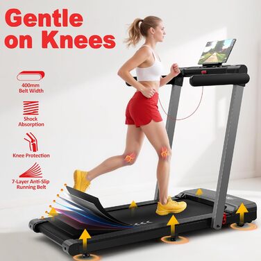 Бігова доріжка Orisyn для дому | 3-в-1 Walking Pad з мотором 2.5PS | 12 км/год, Bluetooth та 12 програм | Dual-LED, складаний, сумісний з APP | Ідеально для невеликих приміщень та домашніх тренувань Dual Mode, макс. 12 км/год, 12 програм та Dual-LED