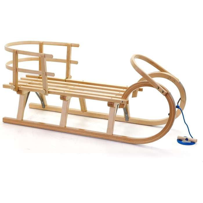 Дитячі дерев'яні санки HolzFee Baran S-Plus 110 з спинкою, комплект