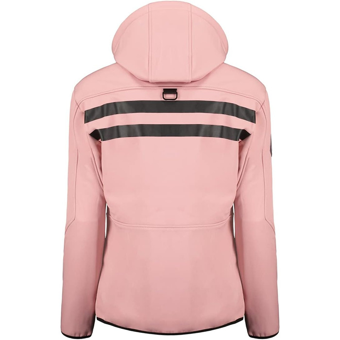 Жіноча мембранна куртка Softshell Geographical Norway Outdoor — водонепроникна спортивна вітровка для дощу (L, блідо-рожевий з чорним)