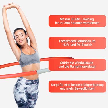 Фітнес і масажний хулахуп Fitleap, обруч для дорослих і дітей, 8-сегментний розбірний обруч