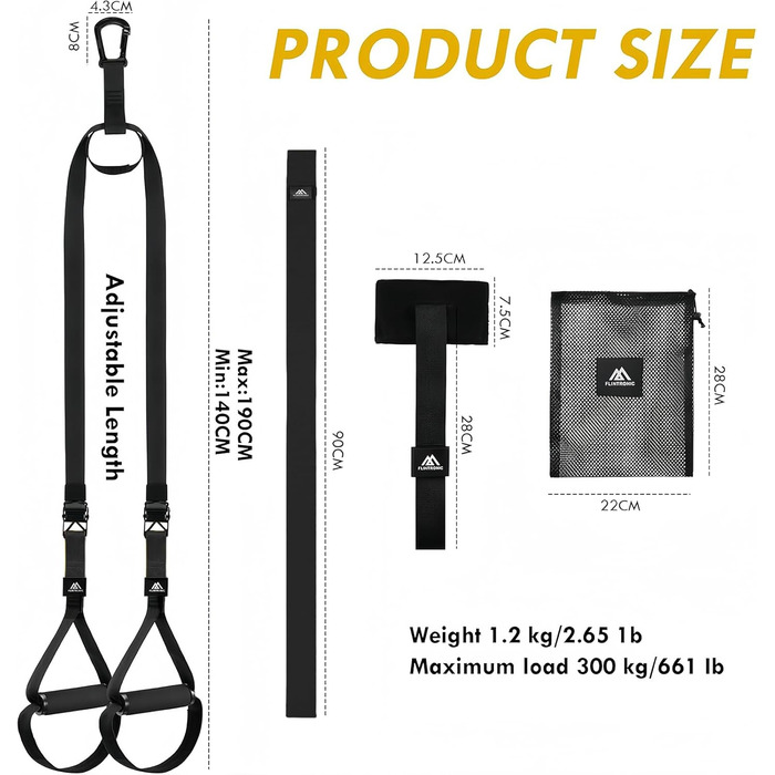 Шлінготренер Flintronic: Комплект для тренувань всього тіла вдома (Чорний)