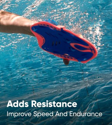 Лопатки для плавання Speedo Biofuse Power, сині/помаранчеві