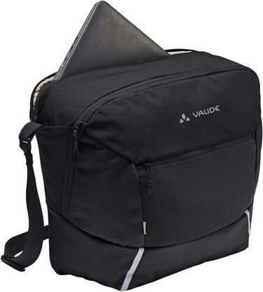 Месенджер-сумка VAUDE Cycle Messenger L для велосипеда, 20 л, чорна, з дощовиком, універсальний розмір