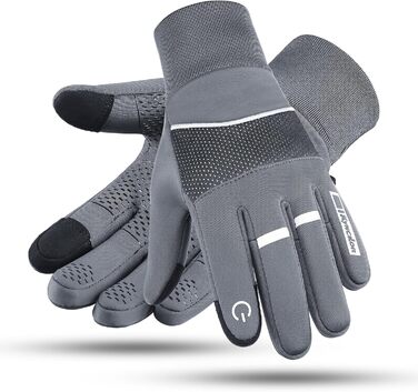 Чоловічі зимові рукавички KynciLOR Winterhandschuhe - теплі, сенсорні, велосипедні, для катання на лижах та роботи (XL, сірі)