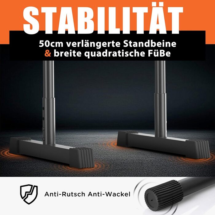 Бруси для віджимань DH FitLife | Регульовані бруси 80-90 см | Паралелепіди для калістеніки та силових тренувань | Стабільні та безпечні | Обладнання для фітнесу в приміщенні та на вулиці