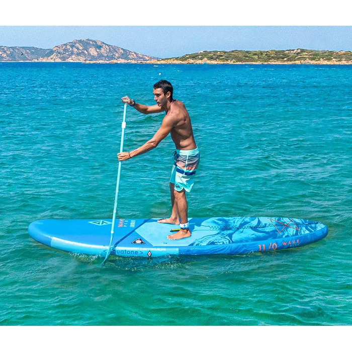 SUP-дошка AQUATONE Wave Plus 11' для дорослих, універсальна, блакитна, розмір XL