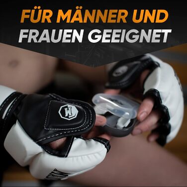 Преміальні MMA рукавички MADGON для бойових мистецтв, греплінгу, спарингів, Крав Мага, муай-тай, боксу, для чоловіків і жінок, чорні/білі, розмір L
