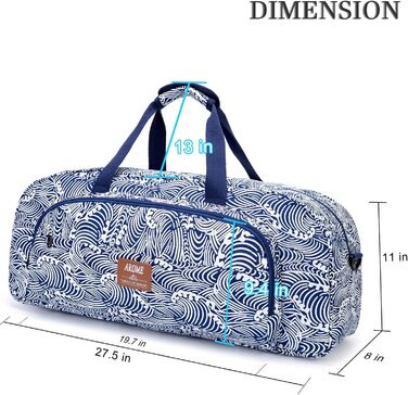 Сумка для йога-мату AROME унісекс, велика Canvas, для килимків 0.6/1.3/6.3/1.27 см, з кишенею для мокрих речей, плечовий ремінь (Wave)