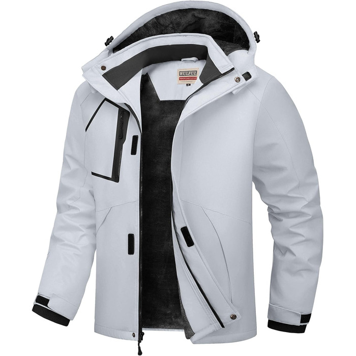 Чоловіча водонепроникна лижна куртка WUFU, тепла зимова модель, вітрозахисний Windbreaker, колір сірий (3XL)