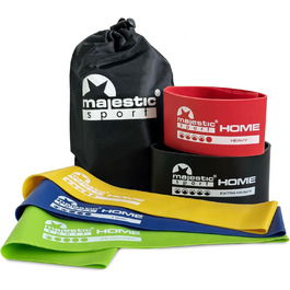 Набір фітнес-гумок Majestic Sport 5 шт. для фітнесу, пілатесу, йоги та м'язового розвитку (Booty Band, Mini Home Band)