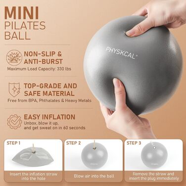 Набір для пілатесу: кільце 38 см, м'яч, гумки для фітнесу (3x, 2x) та килимок (Gletschergrau)