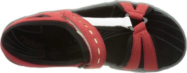 Жіночі сандалії Rieker 68879 - класичні, червоно-комбіновані, 39 EU