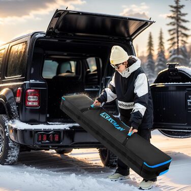 Чохол для сноуборду XCMAN для подорожей літаком – повністю м'який, водонепроникний, для сноуборду та черевиків, чорний, 165 см