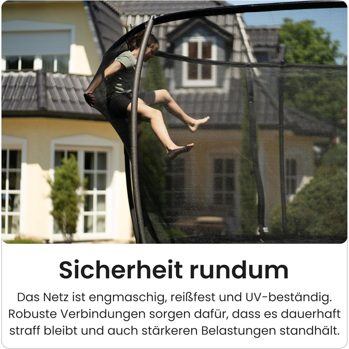 Батут Zero Gravity Outdoor Ø 183/244/305/366/427 см, TÜV GS, комплект з драбиною, відеоінструкція, Ultima 4 моделі Ø 305 см, чорний