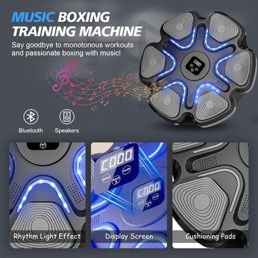 Музична Bluetooth бокс-машина для дому, настінний тренажер для боксу, електронне обладнання для ударів, розумна система тренувань, зняття стресу, професійна