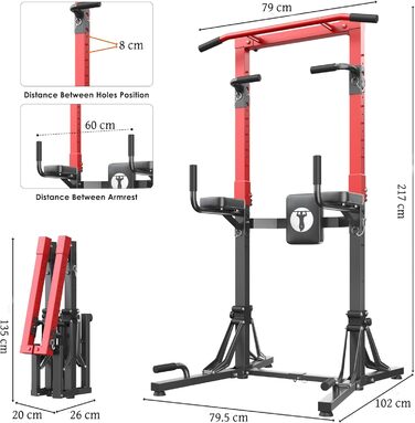 Складана силова станція SogesPower Power Tower: багатофункціональний тренажер з регульованим турніком та римським стільцем для калистеніки та дому