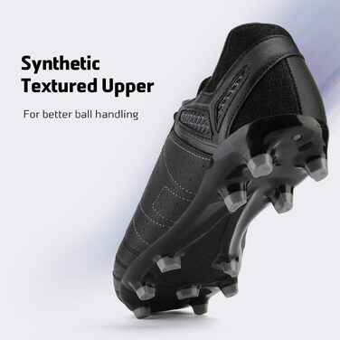 Чоловічі футбольні бутси DREAM PAIRS для тренувань та гри, розмір 42 EU, чорно-сірі