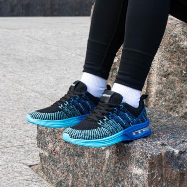 Жіночі кросівки для бігу Hitmars: спортивне взуття з повітряною подушкою, дихаюче, антиковзне, легке, для бігу по вулицях, снікерси, для джогінгу, фітнесу та ходьби. Розміри EU 36-42 (блакитні, 42 EU)