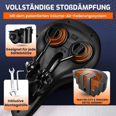 ANFIL® Велосипедне сідло - Максимальний комфорт - Ергономічне сідло з Memory Foam 3.0 для жінок та чоловіків - Зручне та м'яке - з оптимізованим розподілом тиску для тривалих поїздок