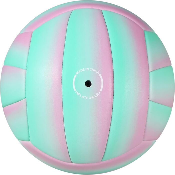 Волейбольний м'яч BYAOSUN для пляжу та залу, розмір 5, для початківців, підлітків та дорослих (зелений, рожевий)