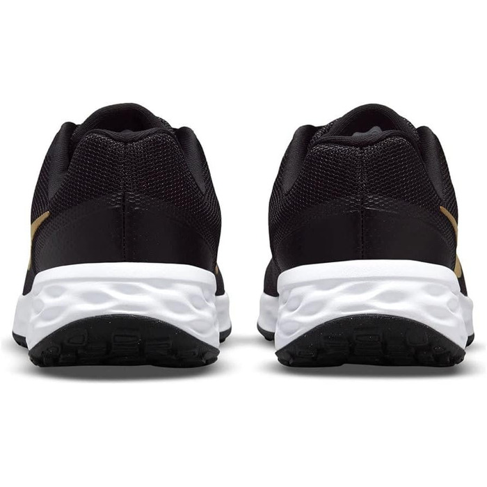 Кросівки Nike Revolution 6 NN (GS) для гімнастики, чорні з металік золотом та білим, великий розмір