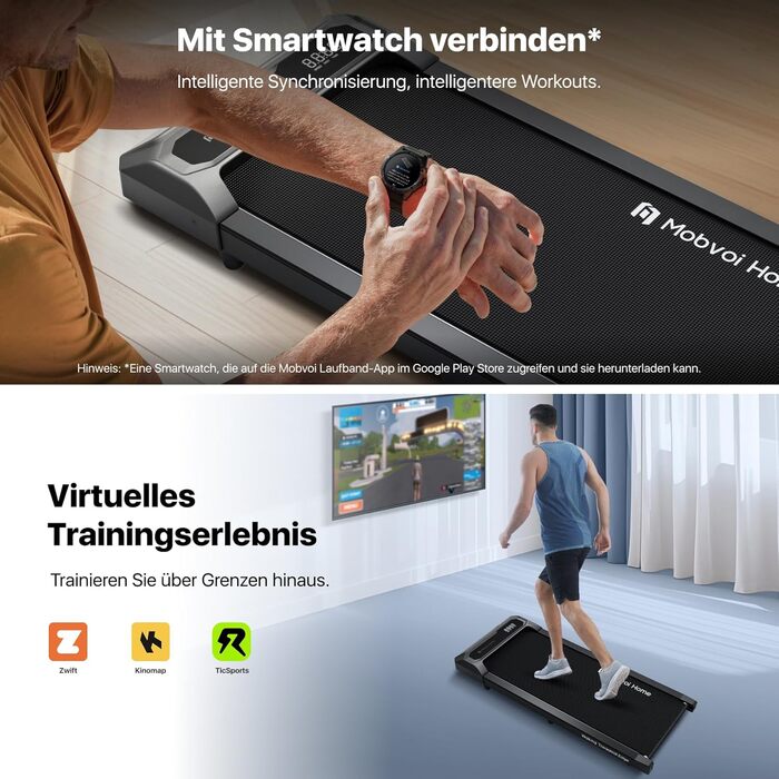 Компактна бігова доріжка Mobvoi Home Walking Pad з дистанційним керуванням, LED-дисплеєм, для дому та офісу, швидкість до 6 км/год, вантажопідйомність 120 кг