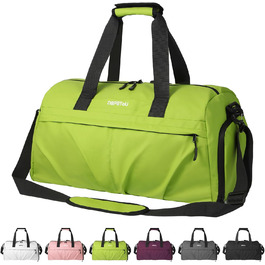 Спортивна сумка для жінок та чоловіків з твердим матеріалом, дорожня сумка з відділенням для взуття, з вентиляційними отворами та вологостійким відділенням, водонепроникна сумка-вікендер, спортивна сумка/сумка для плавання/сауни (Зелена)