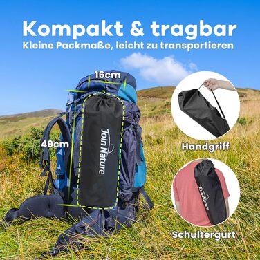 Кемпінгове ліжко Join Nature Ultraleicht - легке, складане, чорне (150 кг)
